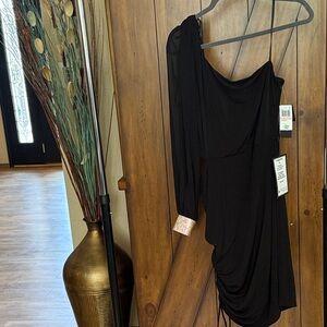City Studio Black One-Shoulder Dress